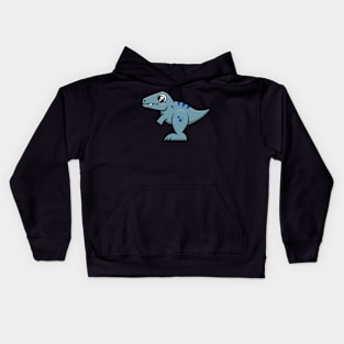 Velociraptor Raptor Dinosaur (Gray and Blue) Kids Hoodie